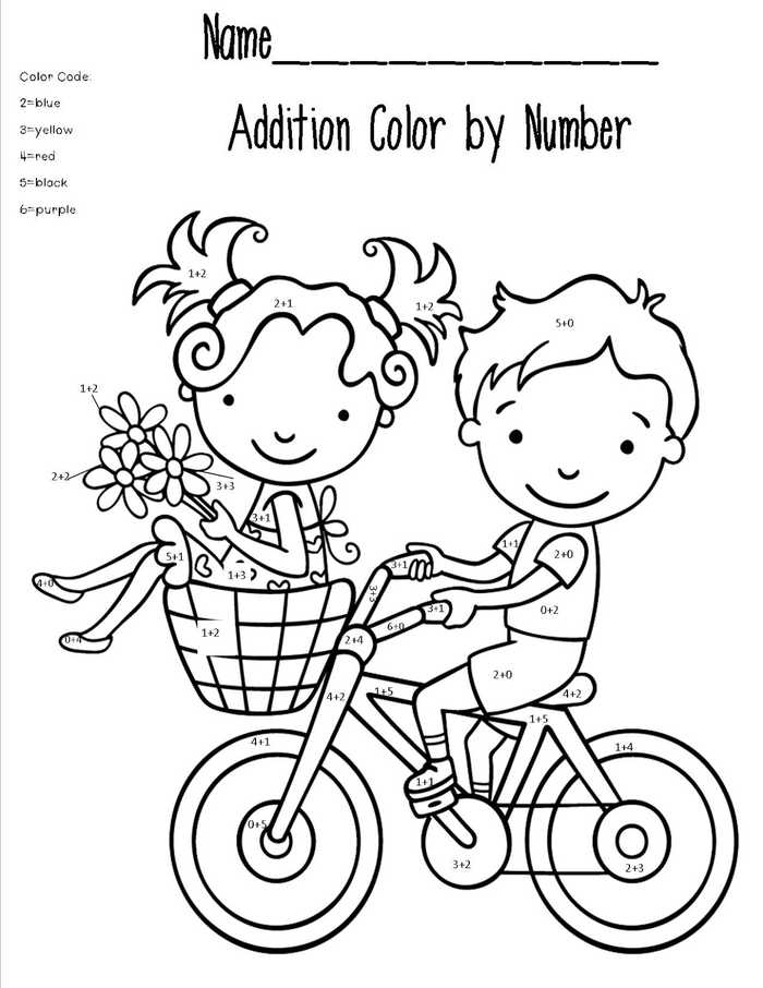 Color By Number Math Coloring Pages