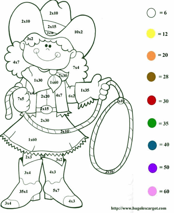 Color By Number Multiplication Worksheets