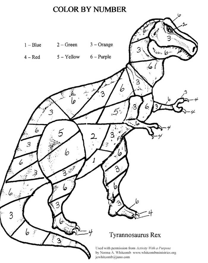 Color By Numbers Trex