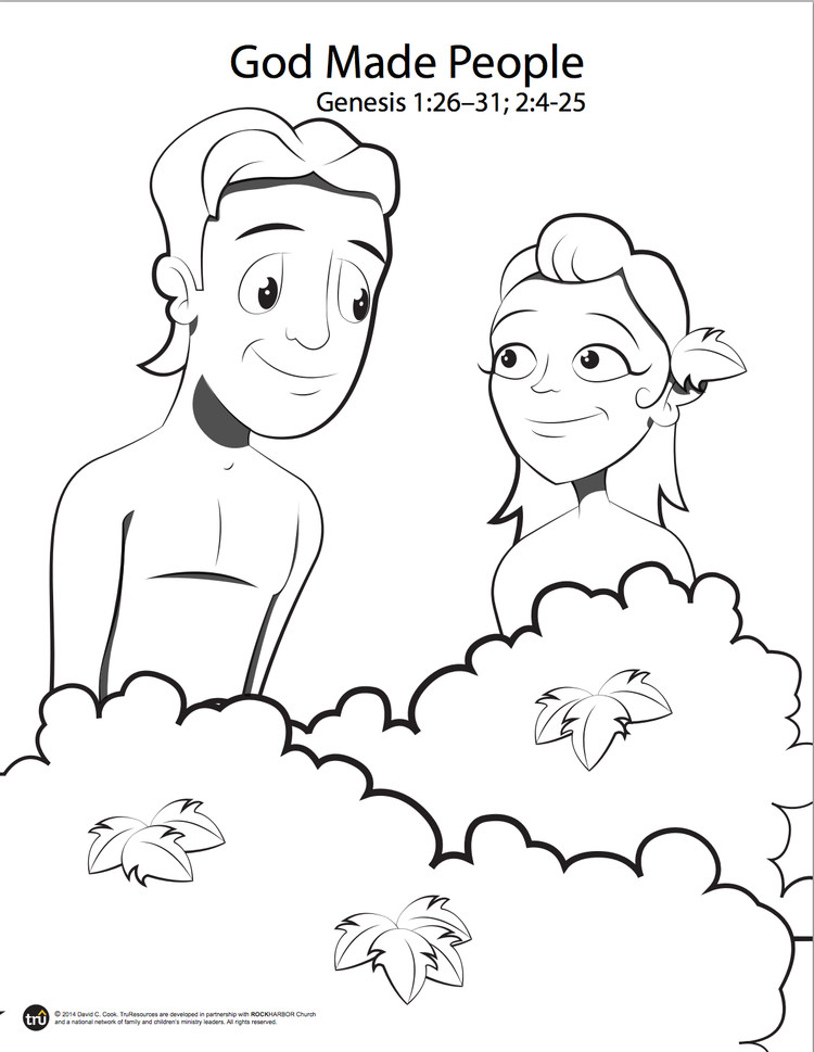 Coloring Pages For Kids Adam And Eve Genesis