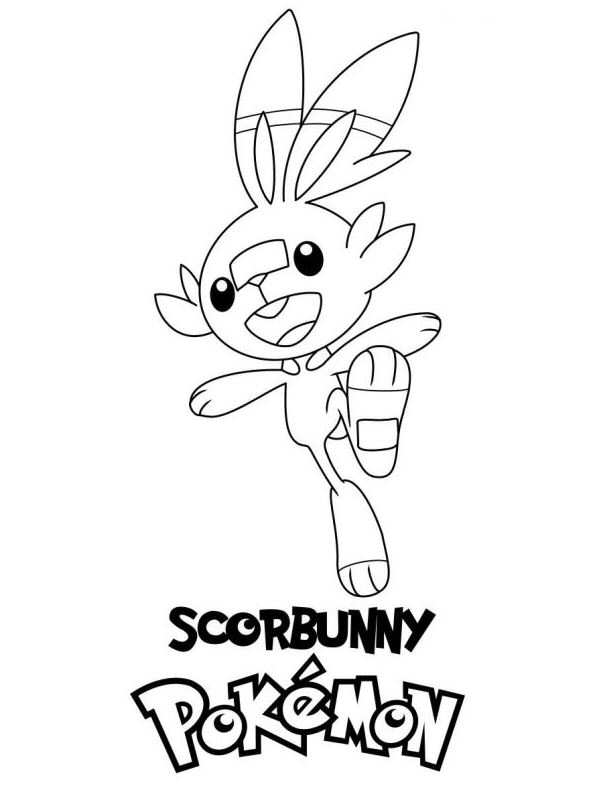 coloring pages scorbunny