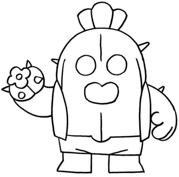 Coloring page Brawl Stars Spike Cactus