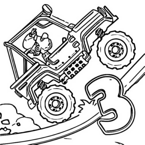 Coloring page Hill Climb Racing Super Jeep