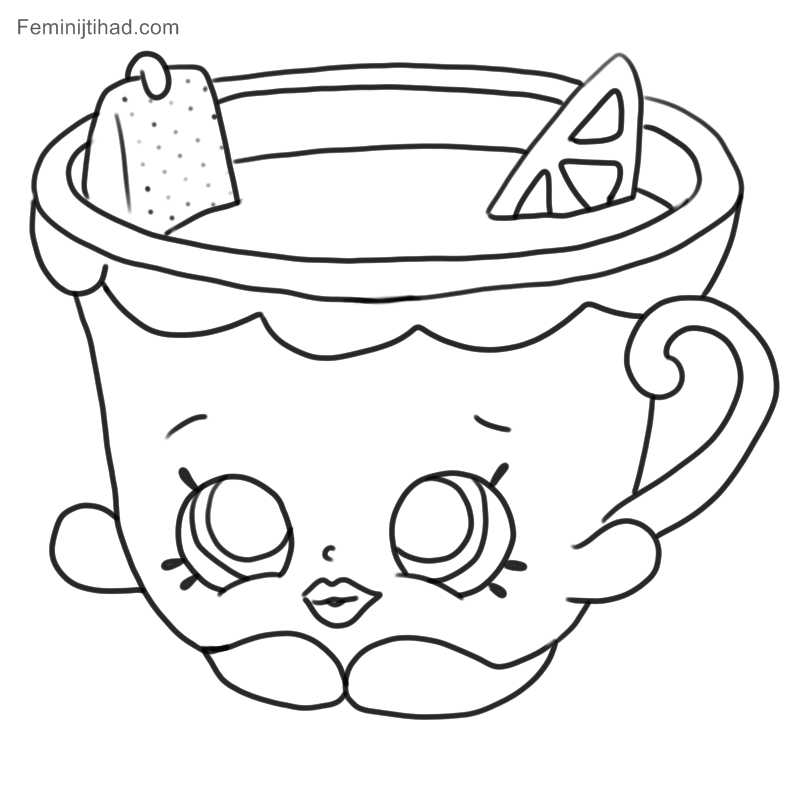 Coloring shopkins page tegan tea