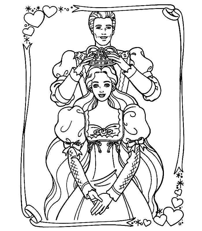 Crowning Barbie Princess Coloring Pages