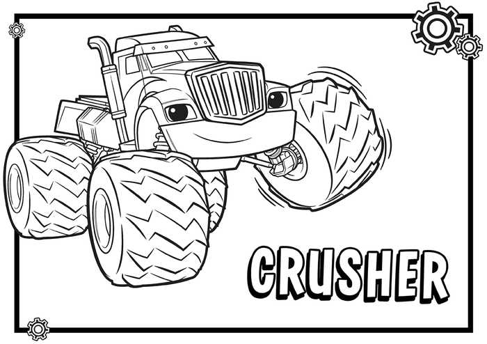 Crusher Blaze And The Monster Machines Coloring Pages