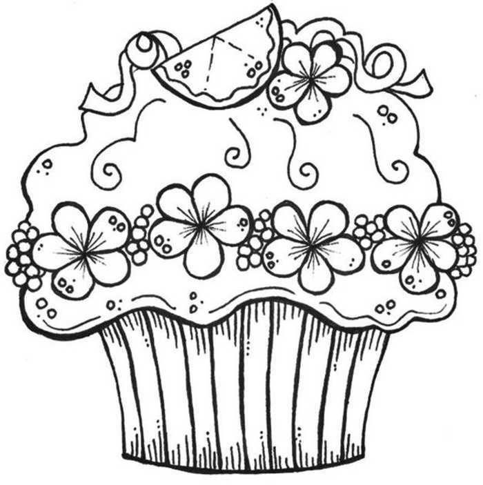 Cupcake Coloring Pages For Adults