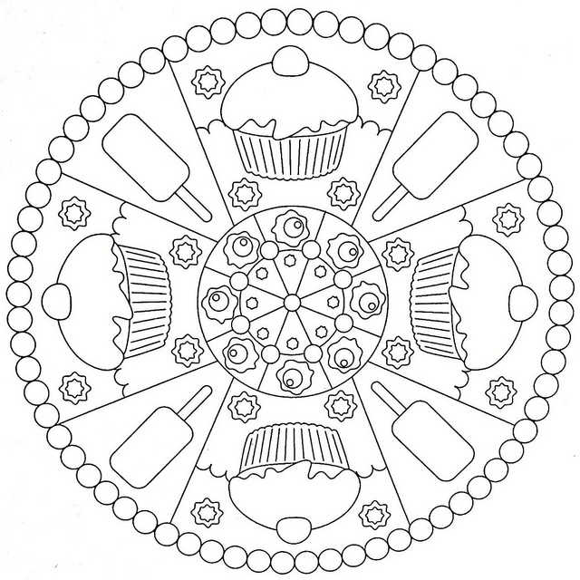 Cupcake Mandala Coloring Fun For Kids