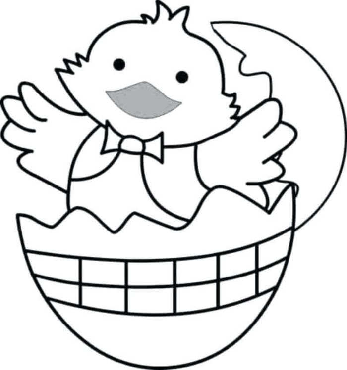 Cute Easter Chick Coloring Page