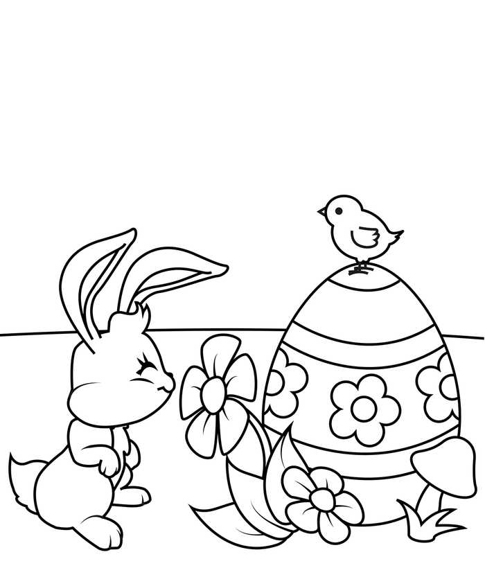 Cute Easter Chick Coloring Pages