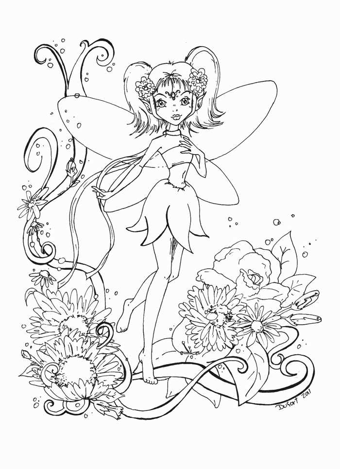 Cute Fairy Coloring Page