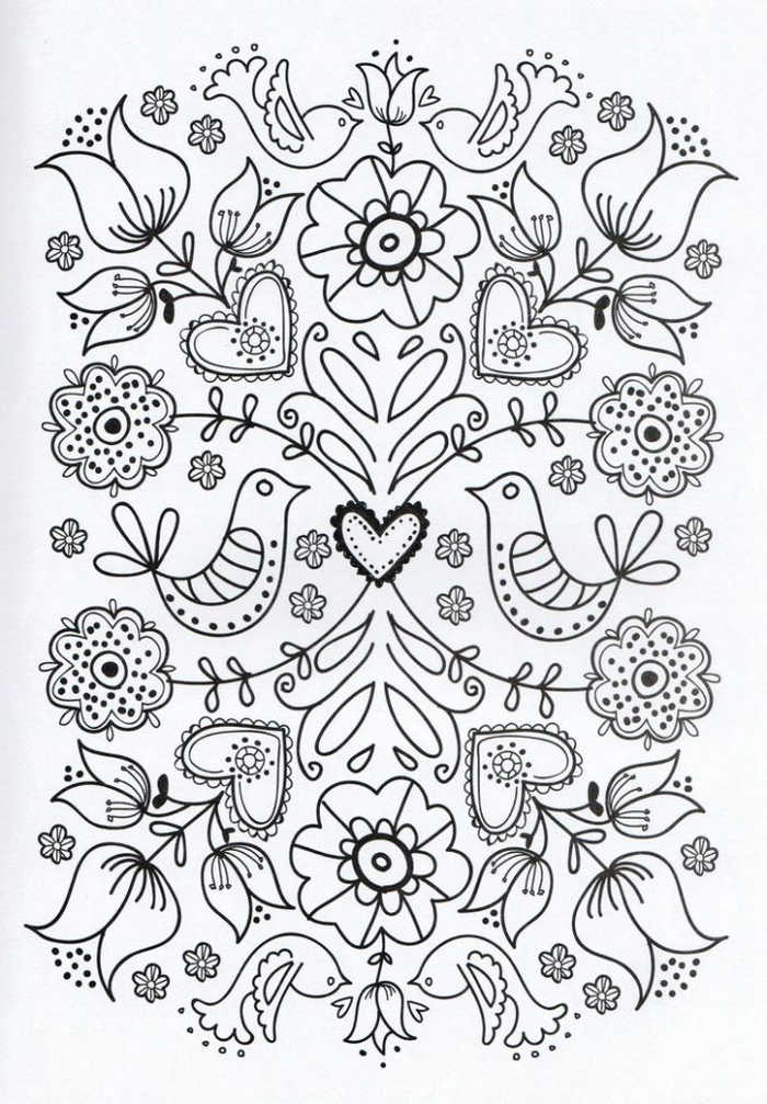 Cute Flower Printable Art For Coloring