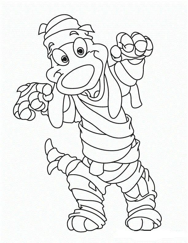 Cute Halloween Mummy Coloring Sheets