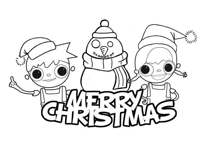 Cute Merry Christmas Coloring Pages