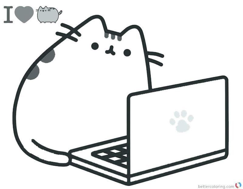 Cute Pusheen Coloring Pages print for kids