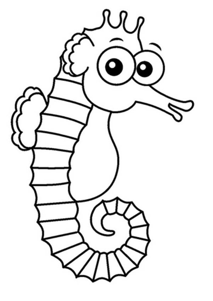 Cute Seahorse Coloring Pages