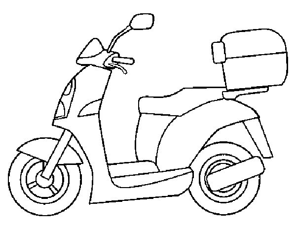 Cute Vespa Coloring Page for Preschool Children