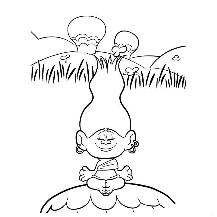 Cybil Trolls Coloring Page