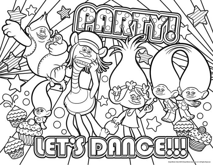 Dance Trolls Coloring Pages