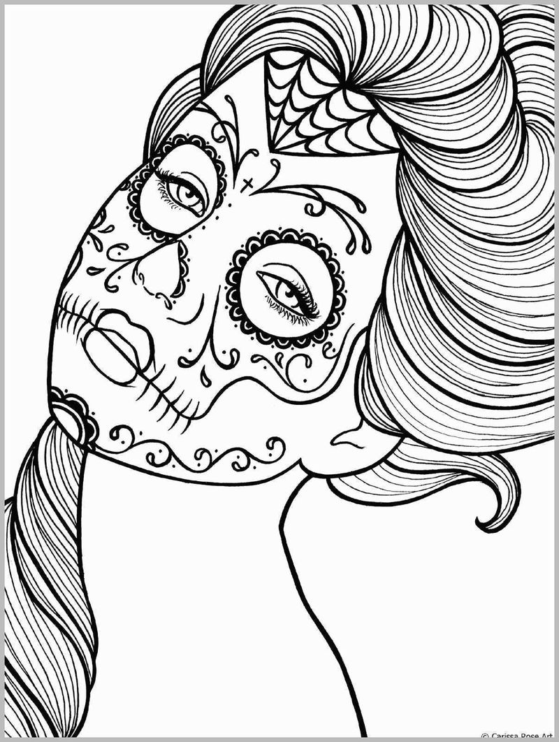 Day Of The Dead Coloring Pages Flowers