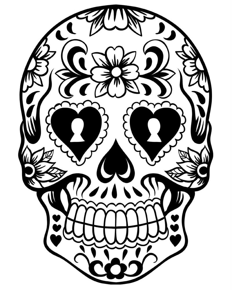 Day Of The Dead Coloring Pages Free