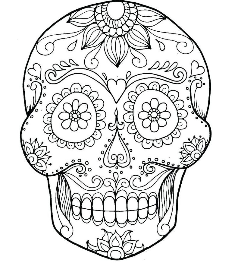 Day Of The Dead Skeleton Coloring Pages