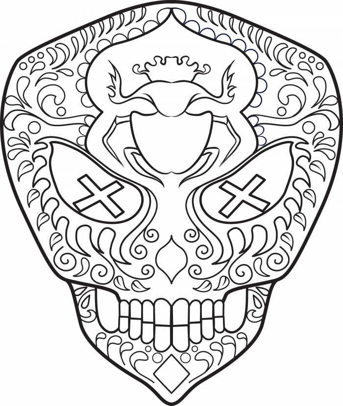 Day Of The Dead Skull Coloring Pages