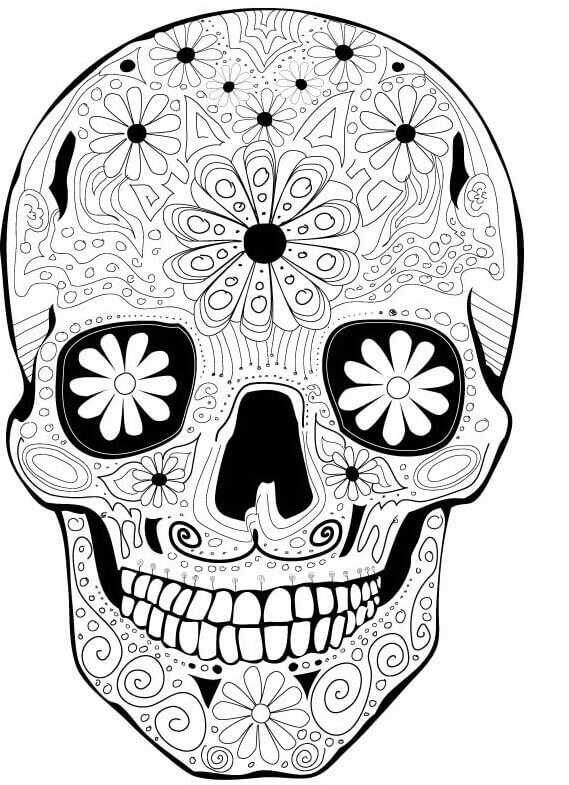 Day Of The Dead Sugar Skull Coloring Pages