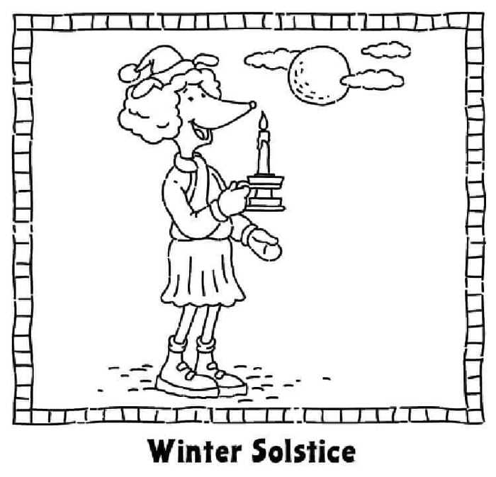 December Coloring Images Winter Solstice