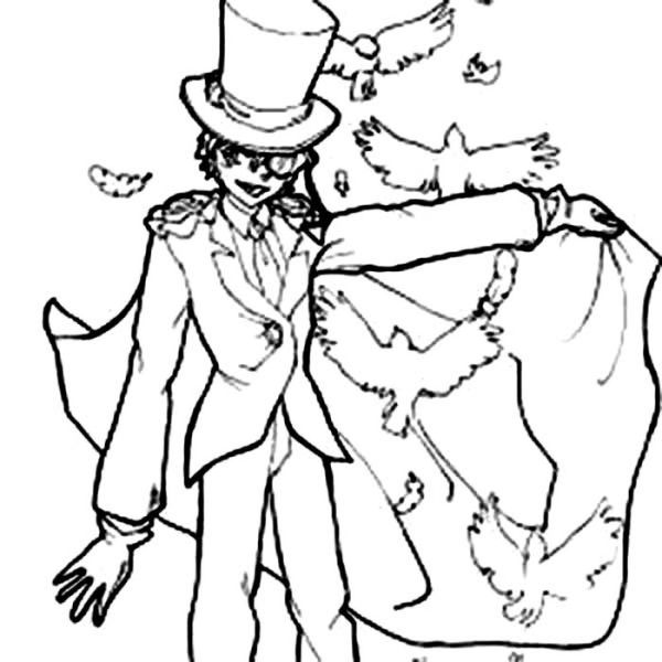 Detective Conan Character Kid The Phantom Thief Coloring Page Coloring Sun