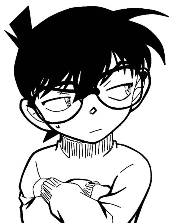 Detective Conan Edogawa Think Hard Coloring Page Coloring Sun