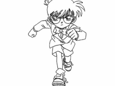 Detective Conan Run Chasing Criminal Coloring Page Coloring Sun