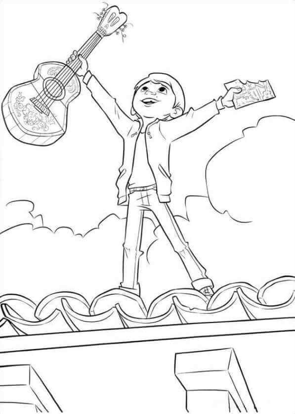 Disney Coco Coloring Page Miguel