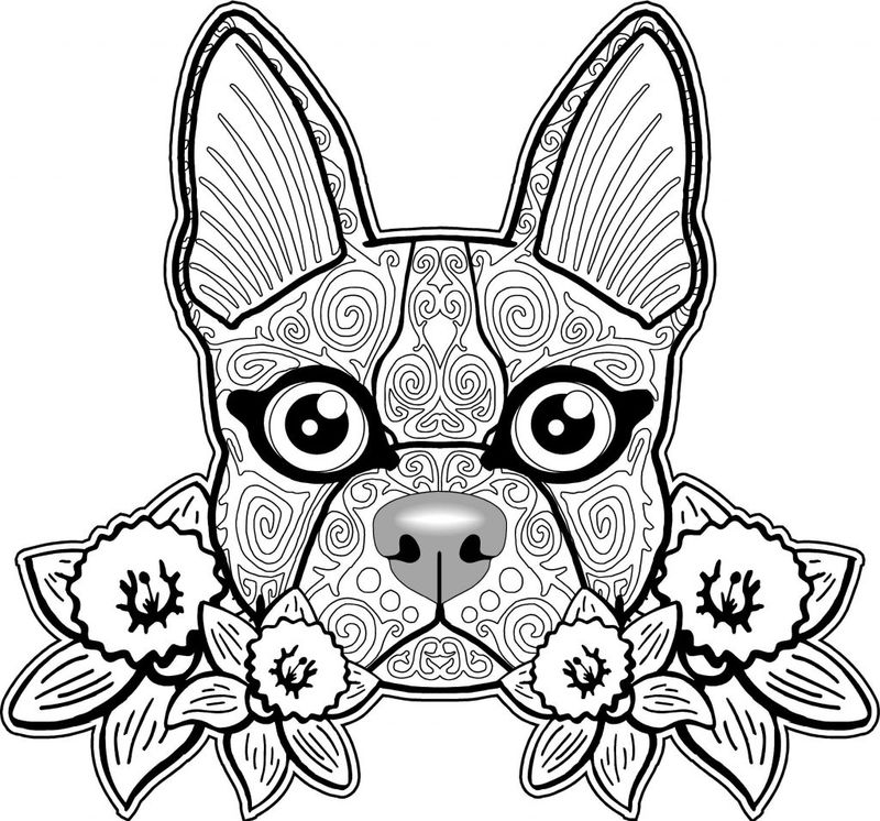 Dog Sugar Skull Coloring Pages