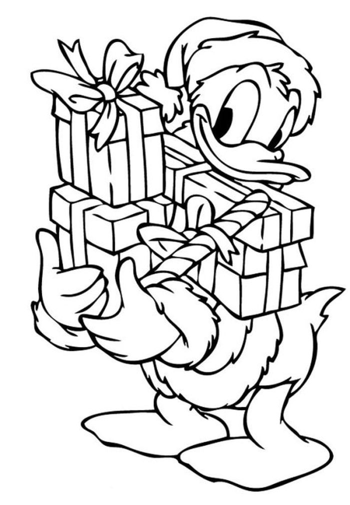 Donald Duck Christmas Coloring Pages