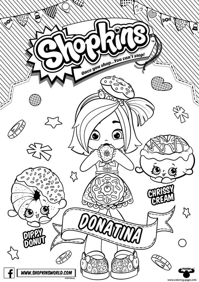 Donatina Shoppies Shopkins Coloring Pages