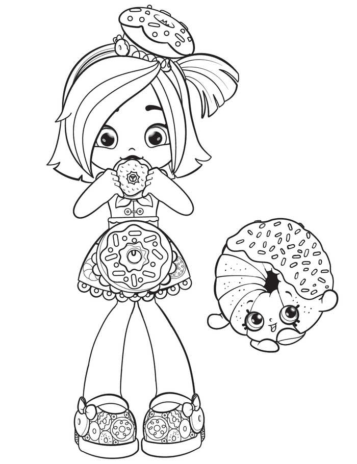 Donatina Shoppies Coloring Pages