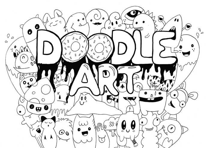 Doodle Art Kawaii Coloring Pages