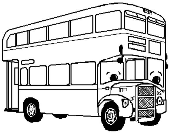 Double Decker Bus Transportation Coloring Pages