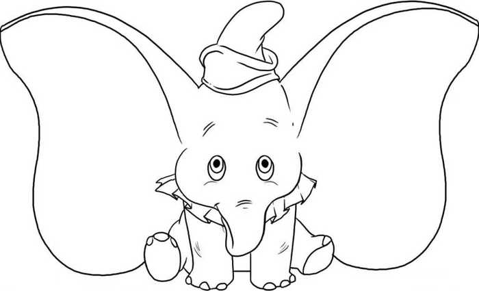 Dumbo Elephant Animal Coloring Pages