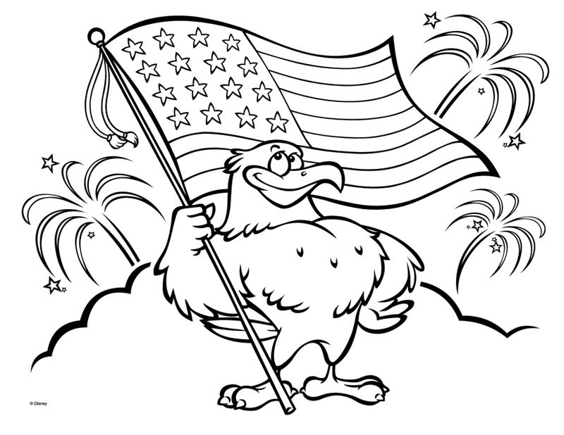 Eagle American Flag Coloring Pages