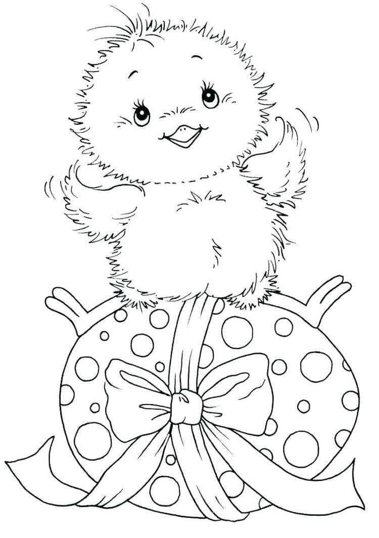 Easter Chick In A Egg Shell Coloring Pages