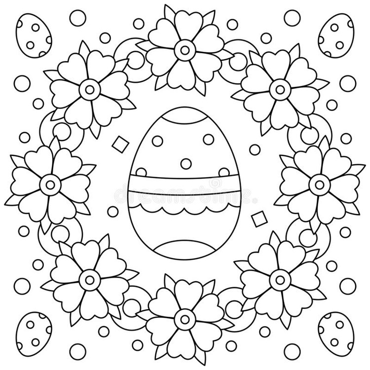 Easter Egg Coloring Pages Decorated With Color