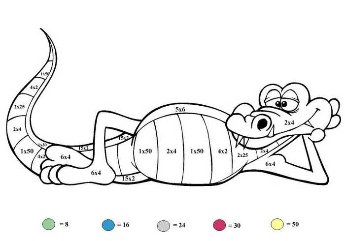 Easy Color By Number Multiplication Worksheet