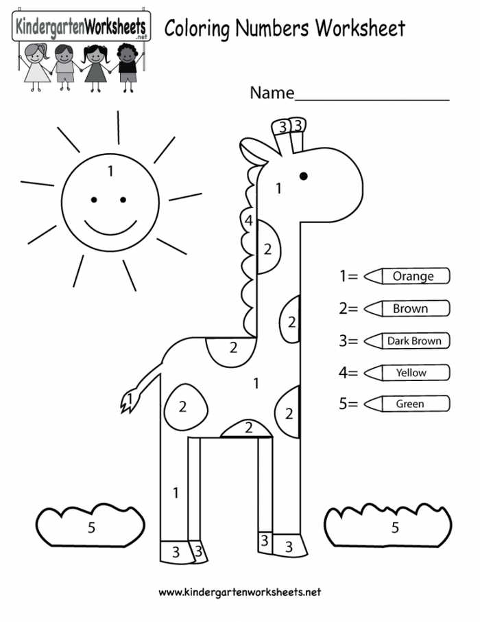 Easy Color By Numbers Giraffe