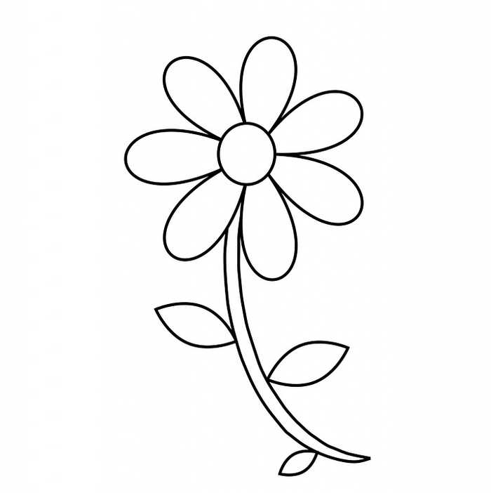 Easy Coloring Page Flower