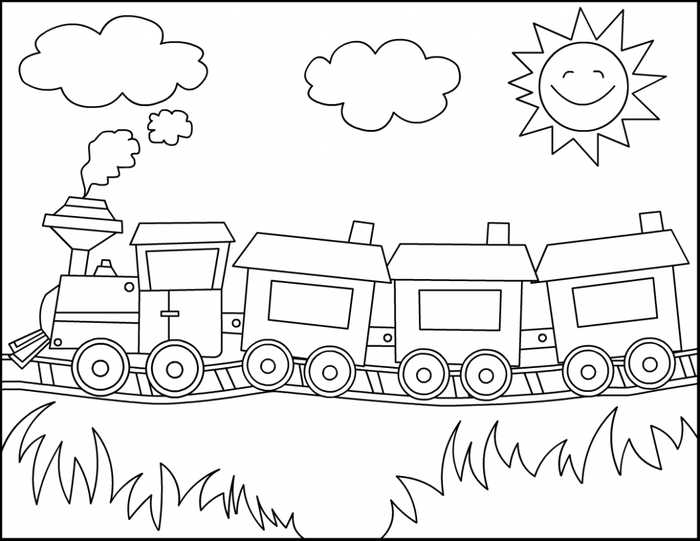 Easy Coloring Pages Train