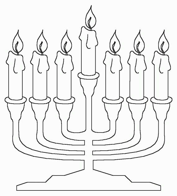 Easy Menorah Hanukkah Coloring Pages