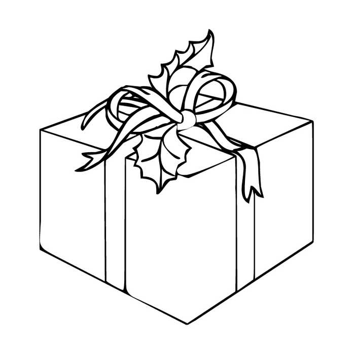 Easy Present Coloring Page