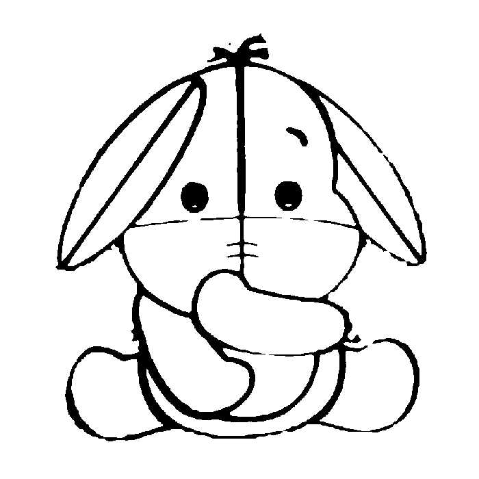 Eeyore Kawaii Coloring Page